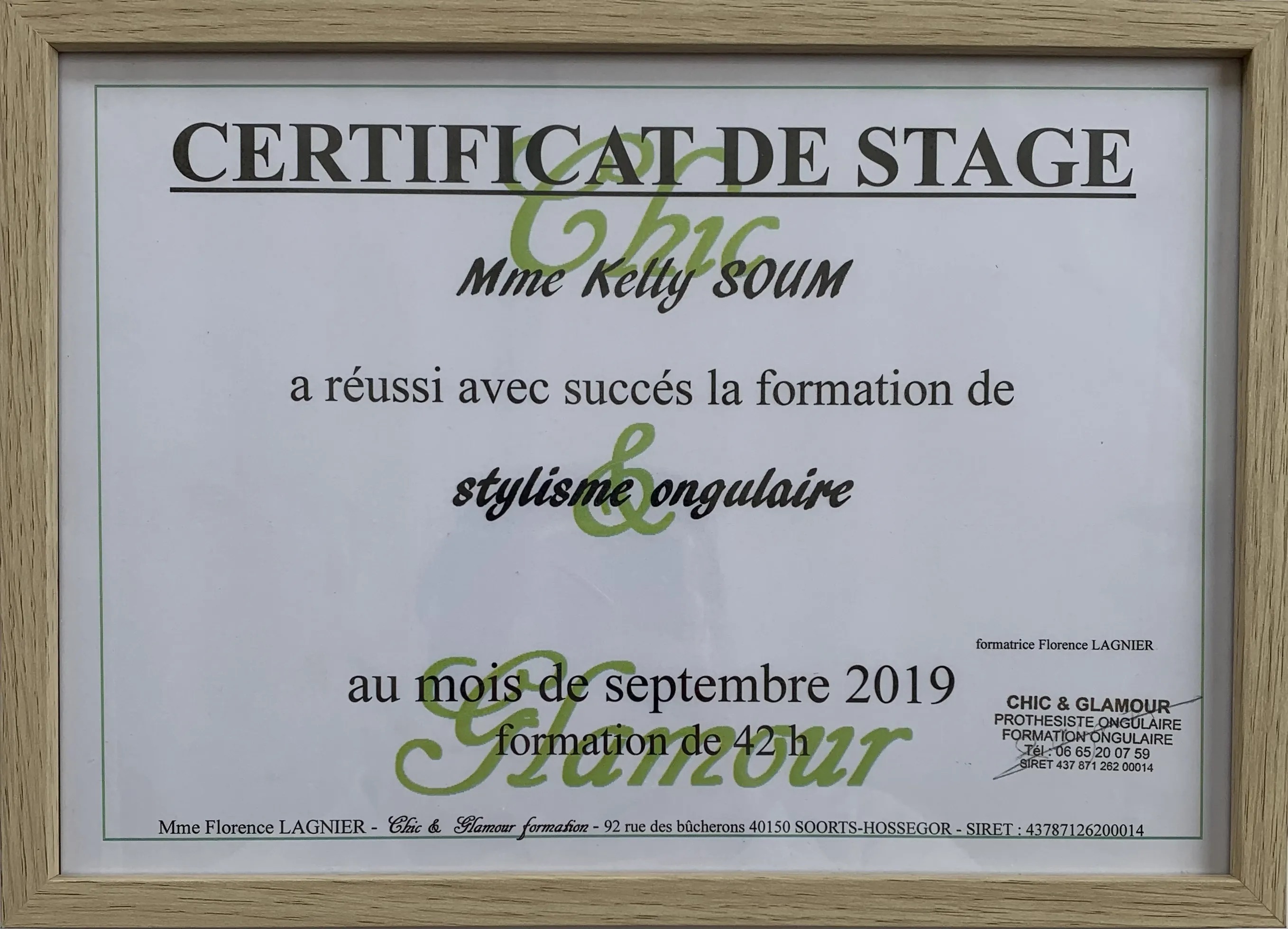 Certificat Stylisme ongulaire